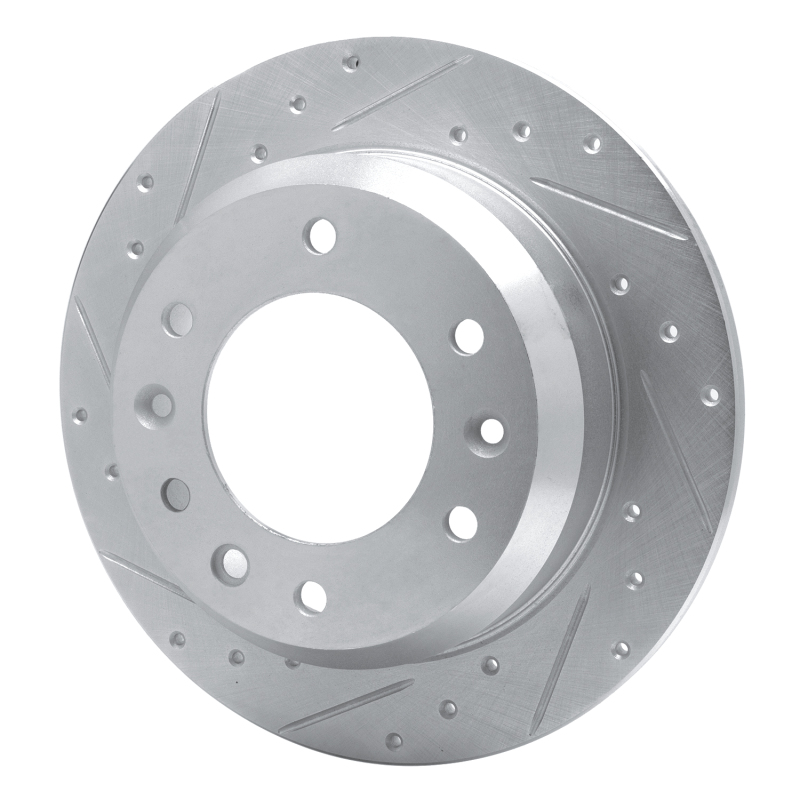 Hyundai Entourage Brake Rotor (1) - Rear Left - R1 Concepts - Drilled & Slotted - Silver - `06-`14